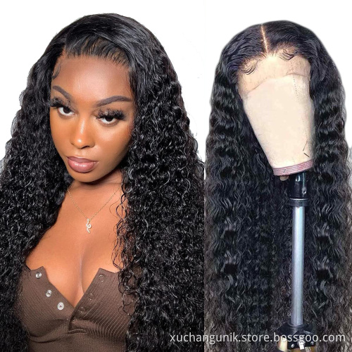 Uniky hair 13x6 34 Inch Curly Top Quality Lace Frontal Wigs Deals Vendor Brazilian Water Wave Full Lace Wigs